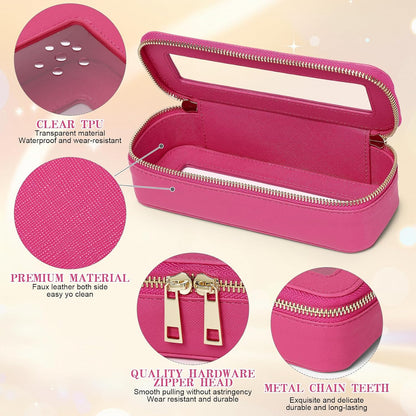 Travel Makeup Set, Black, L+M+SLIM | Waterproof, Transparent Cosmetic Bag, Toiletry Bag, Makeup Brush Case with Zipper, Car Essentials for Women