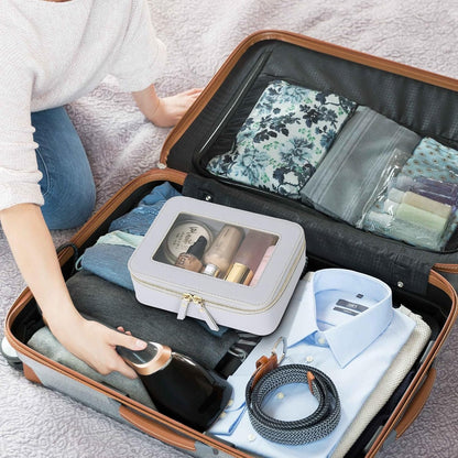 Travel Makeup Set, Black, L+M+SLIM | Waterproof, Transparent Cosmetic Bag, Toiletry Bag, Makeup Brush Case with Zipper, Car Essentials for Women