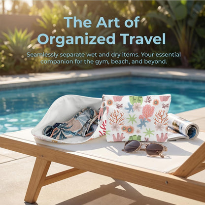 4 Pack Reusable Waterproof Wet Bag, Dry Wet Separation Storage Pouch for Travel Gym Beach Pool Swimsuits Toiletries Makeup Laundry Organizer