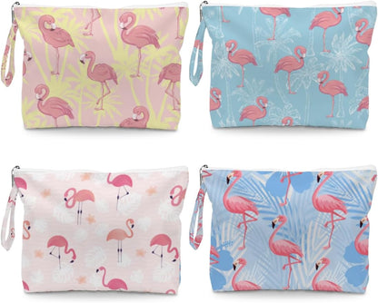 4 Pack Reusable Waterproof Wet Bag, Dry Wet Separation Storage Pouch for Travel Gym Beach Pool Swimsuits Toiletries Makeup Laundry Organizer