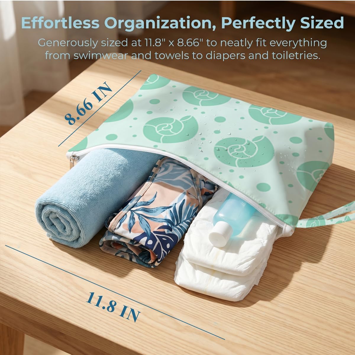 4 Pack Reusable Waterproof Wet Bag, Dry Wet Separation Storage Pouch for Travel Gym Beach Pool Swimsuits Toiletries Makeup Laundry Organizer