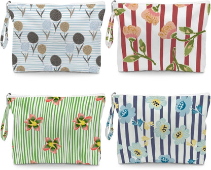 4 Pack Reusable Waterproof Wet Bag, Dry Wet Separation Storage Pouch for Travel Gym Beach Pool Swimsuits Toiletries Makeup Laundry Organizer