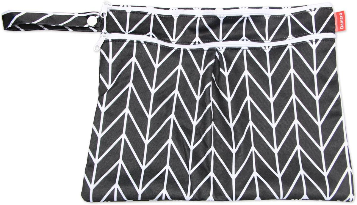 3pcs Travel Wet and Dry Bag with Handle for Cloth Diaper, Pumping Parts, Clothes, Swimsuit and More, Easy to Grab and Go, Black Arrows