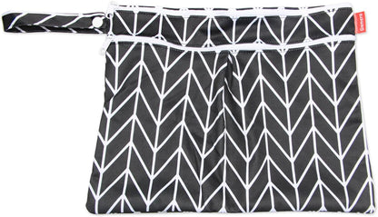 3pcs Travel Wet and Dry Bag with Handle for Cloth Diaper, Pumping Parts, Clothes, Swimsuit and More, Easy to Grab and Go, Black Arrows