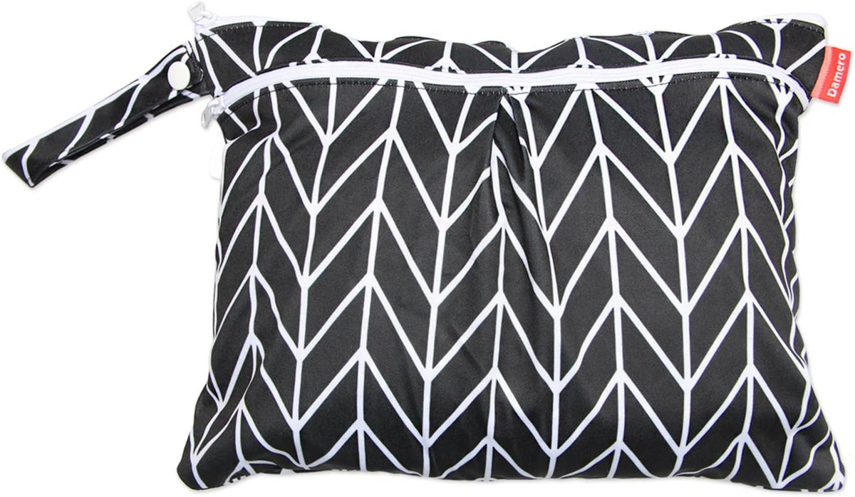 3pcs Travel Wet and Dry Bag with Handle for Cloth Diaper, Pumping Parts, Clothes, Swimsuit and More, Easy to Grab and Go, Black Arrows