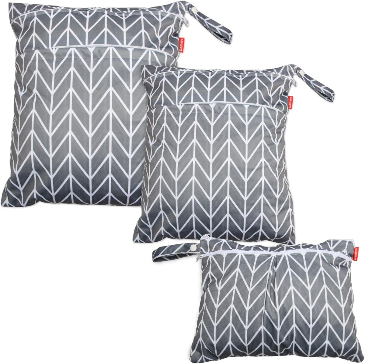3pcs Travel Wet and Dry Bag with Handle for Cloth Diaper, Pumping Parts, Clothes, Swimsuit and More, Easy to Grab and Go, Black Arrows