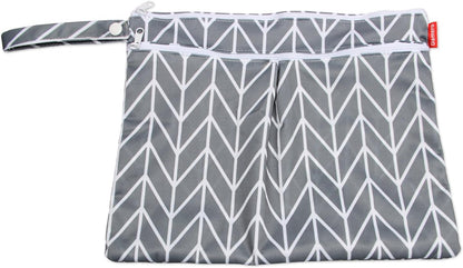 3pcs Travel Wet and Dry Bag with Handle for Cloth Diaper, Pumping Parts, Clothes, Swimsuit and More, Easy to Grab and Go, Black Arrows