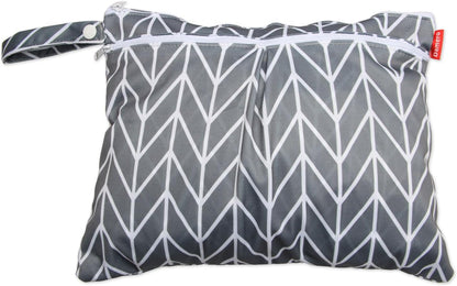 3pcs Travel Wet and Dry Bag with Handle for Cloth Diaper, Pumping Parts, Clothes, Swimsuit and More, Easy to Grab and Go, Black Arrows