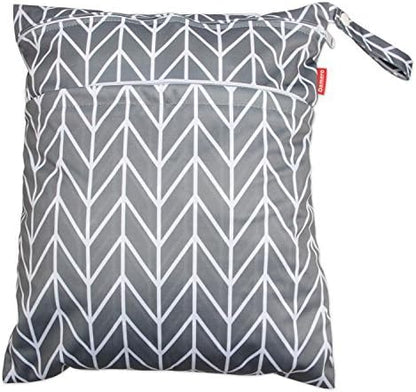 3pcs Travel Wet and Dry Bag with Handle for Cloth Diaper, Pumping Parts, Clothes, Swimsuit and More, Easy to Grab and Go, Black Arrows
