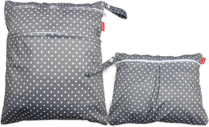 3pcs Travel Wet and Dry Bag with Handle for Cloth Diaper, Pumping Parts, Clothes, Swimsuit and More, Easy to Grab and Go, Black Arrows