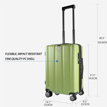 Hardside Expandable Carry On Luggage with Spinner Wheels & Built-in TSA Lock, Durable Suitcase Rolling Luggage with USB Port, Carry-On 20-Inch, White