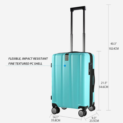 Hardside Expandable Carry On Luggage with Spinner Wheels & Built-in TSA Lock, Durable Suitcase Rolling Luggage with USB Port, Carry-On 20-Inch, White