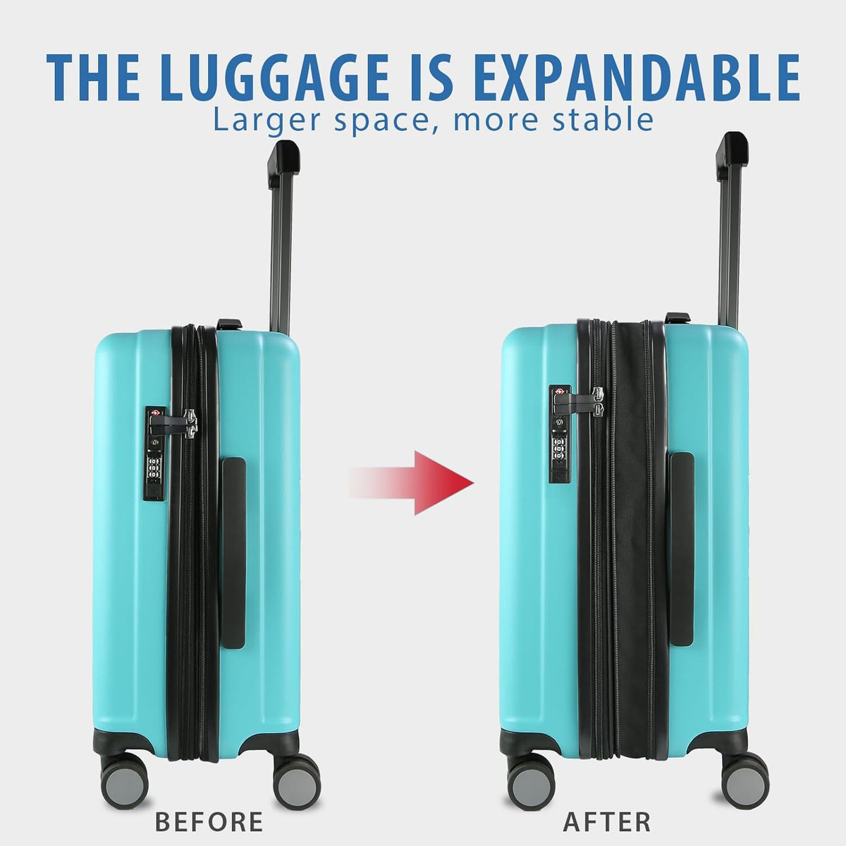 Hardside Expandable Carry On Luggage with Spinner Wheels & Built-in TSA Lock, Durable Suitcase Rolling Luggage with USB Port, Carry-On 20-Inch, White