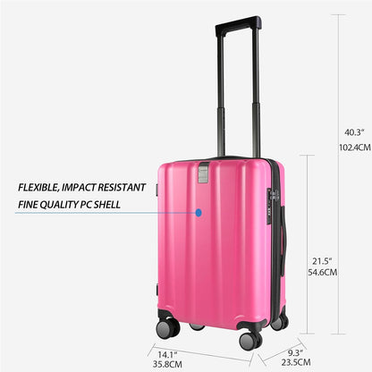 Hardside Expandable Carry On Luggage with Spinner Wheels & Built-in TSA Lock, Durable Suitcase Rolling Luggage with USB Port, Carry-On 20-Inch, White