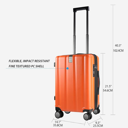 Hardside Expandable Carry On Luggage with Spinner Wheels & Built-in TSA Lock, Durable Suitcase Rolling Luggage with USB Port, Carry-On 20-Inch, White