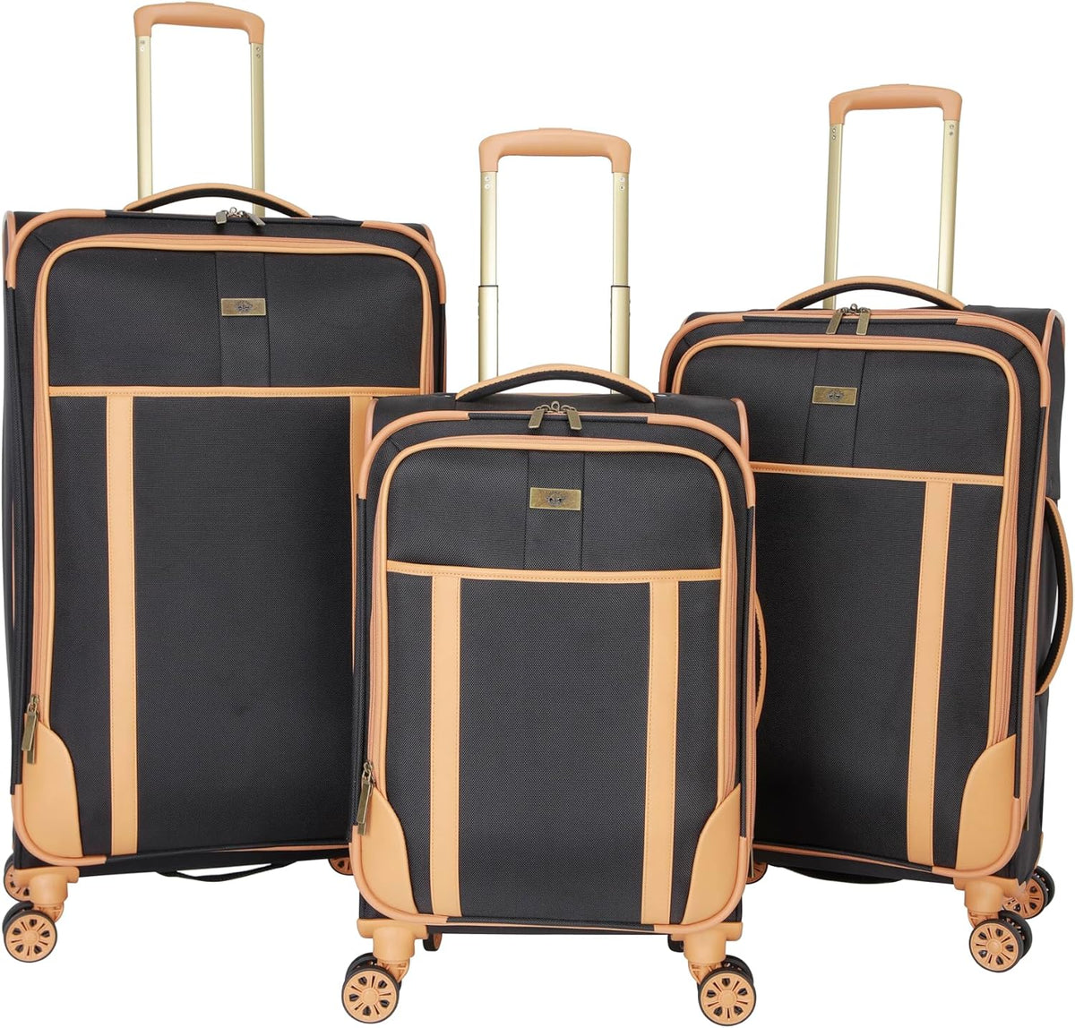 Seahorse Softside Expandable 8-Wheel Spinner Travel Carry On Luggage, 20-Inch, Black