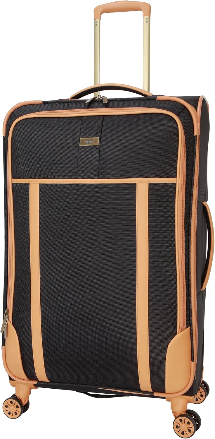Seahorse Softside Expandable 8-Wheel Spinner Travel Carry On Luggage, 20-Inch, Black
