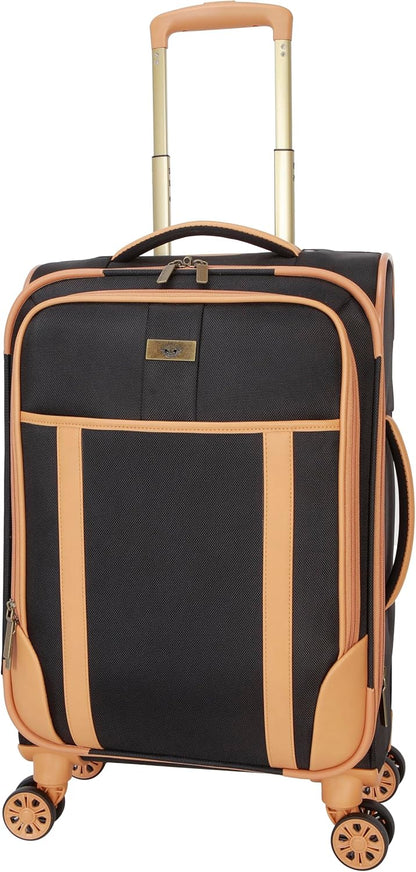 Seahorse Softside Expandable 8-Wheel Spinner Travel Carry On Luggage, 20-Inch, Black