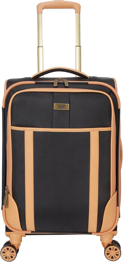 Seahorse Softside Expandable 8-Wheel Spinner Travel Carry On Luggage, 20-Inch, Black