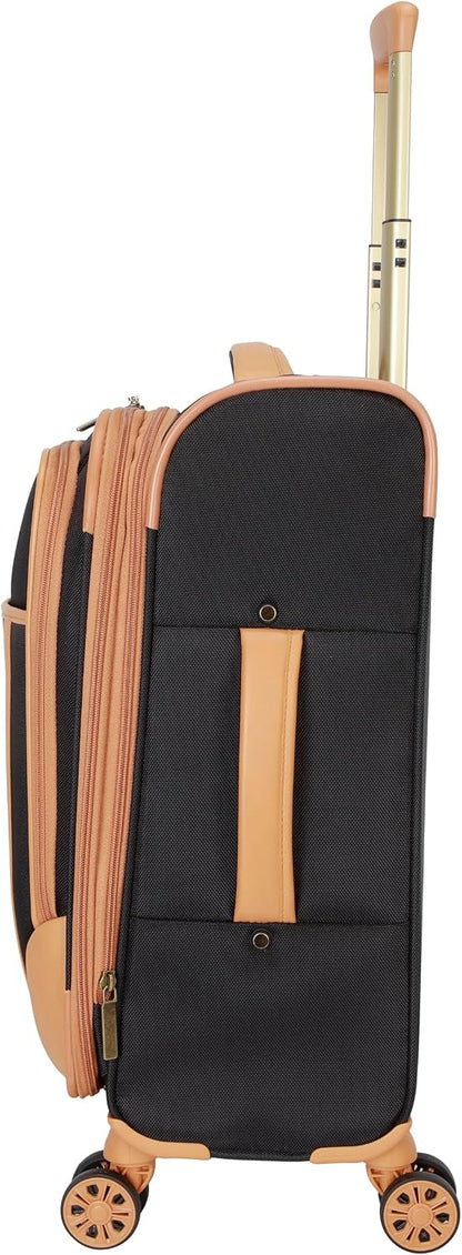 Seahorse Softside Expandable 8-Wheel Spinner Travel Carry On Luggage, 20-Inch, Black