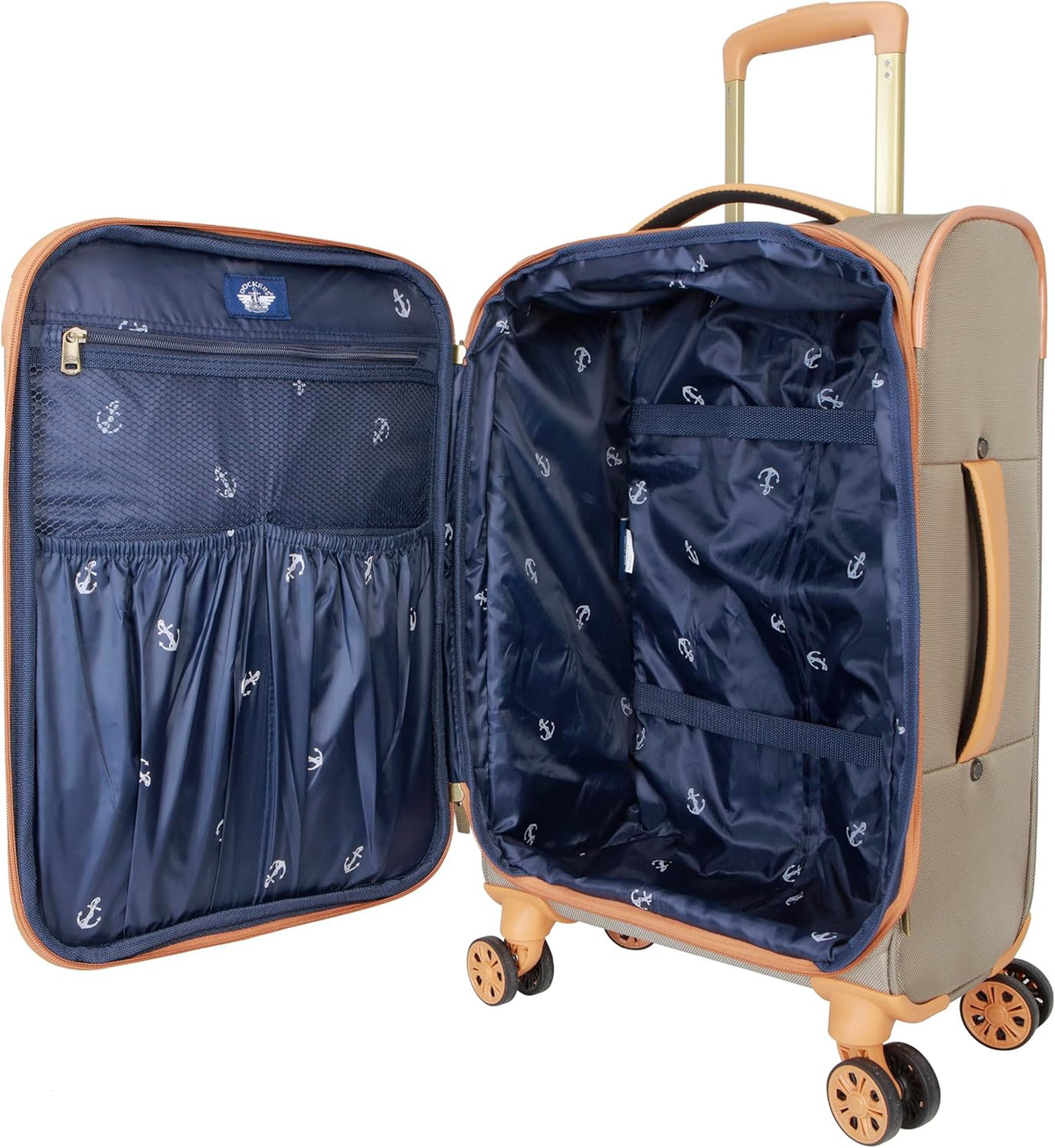 Seahorse Softside Expandable 8-Wheel Spinner Travel Carry On Luggage, 20-Inch, Black