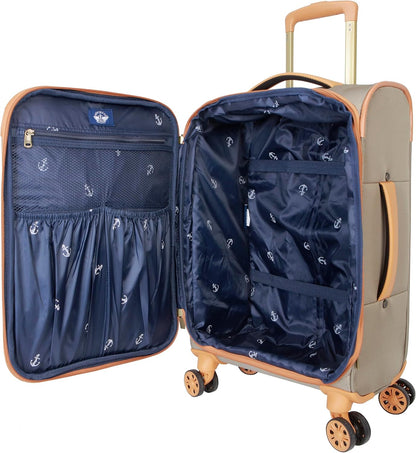 Seahorse Softside Expandable 8-Wheel Spinner Travel Carry On Luggage, 20-Inch, Black