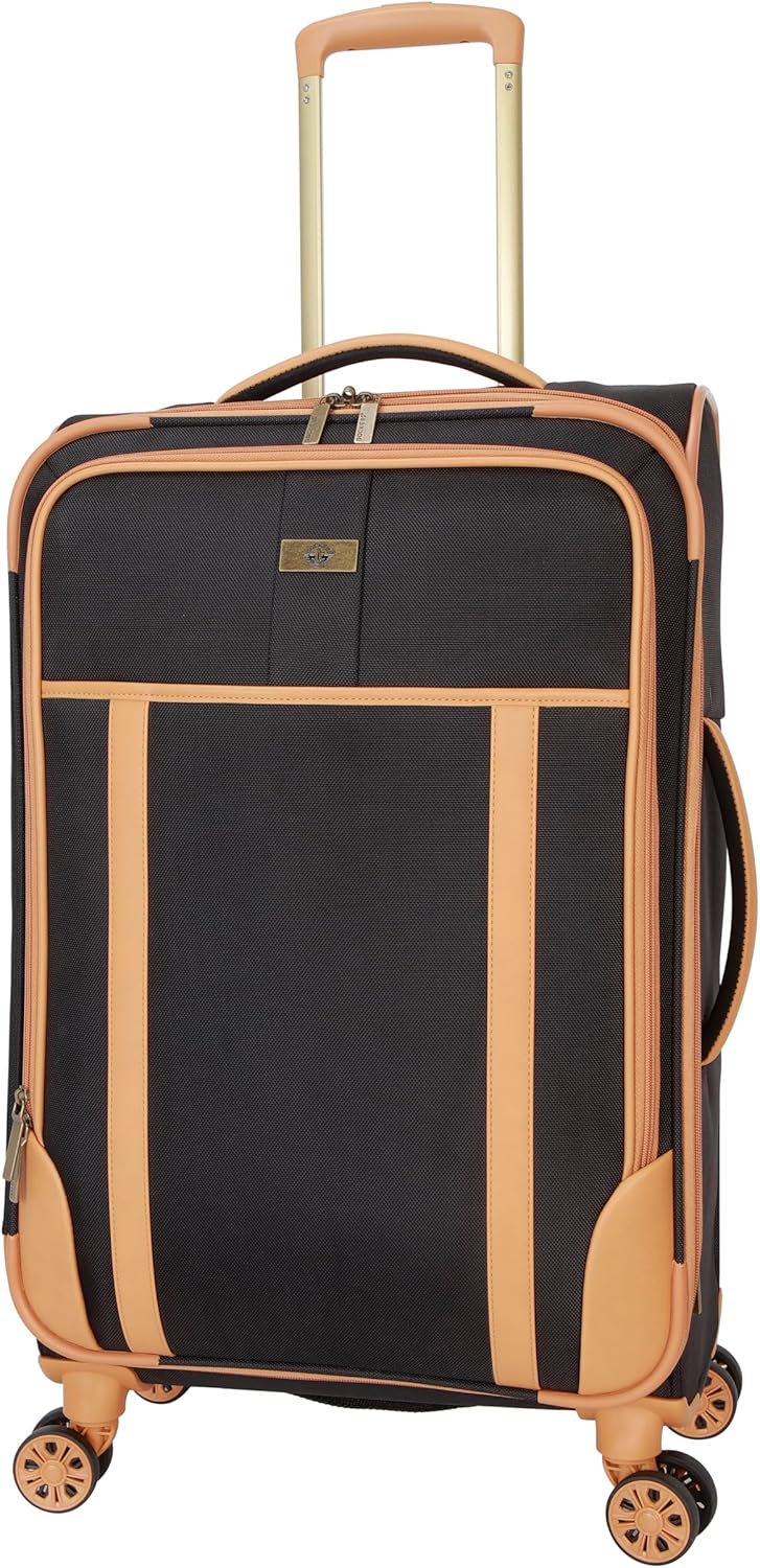 Seahorse Softside Expandable 8-Wheel Spinner Travel Carry On Luggage, 20-Inch, Black