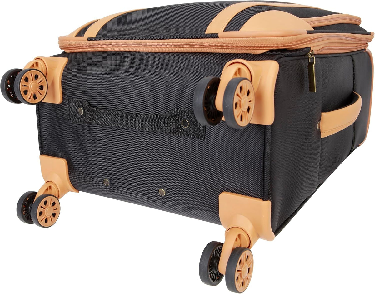 Seahorse Softside Expandable 8-Wheel Spinner Travel Carry On Luggage, 20-Inch, Black