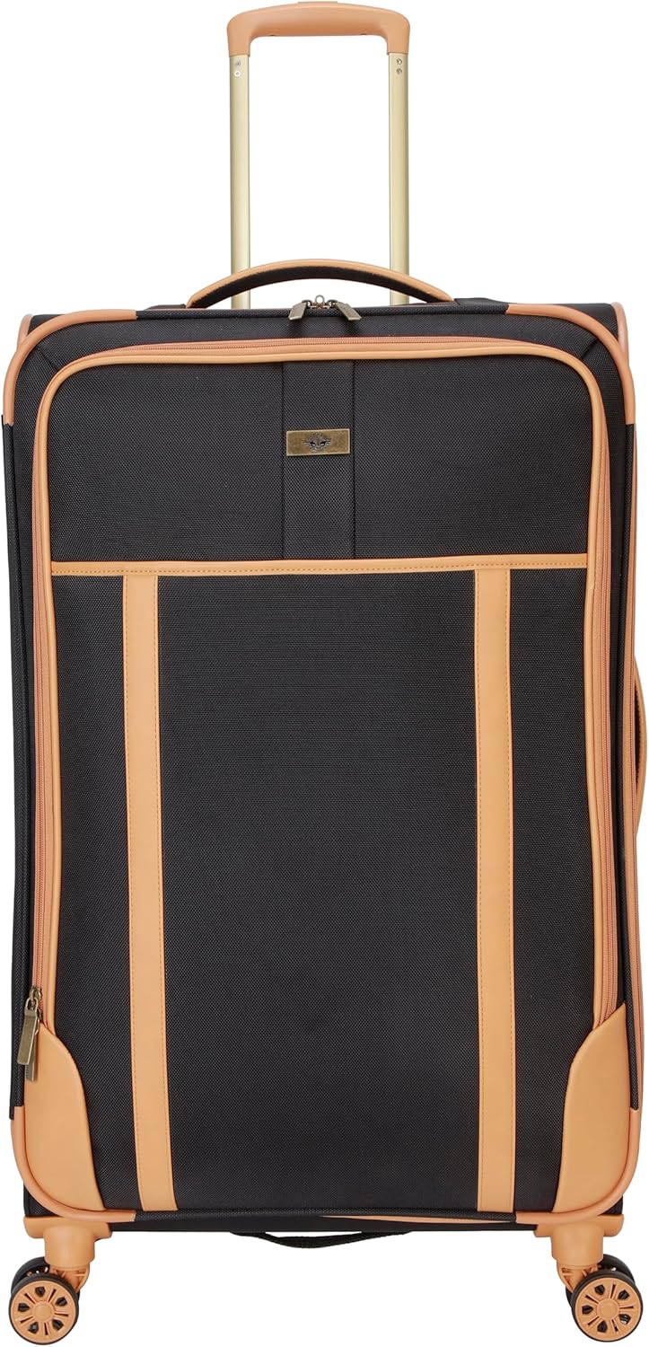Seahorse Softside Expandable 8-Wheel Spinner Travel Carry On Luggage, 20-Inch, Black
