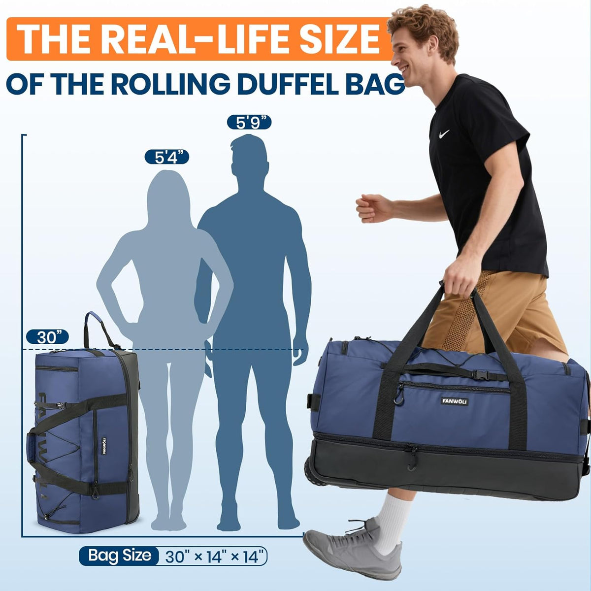 Collapsible & Expandable 100L-120L Large Rolling Duffle Bag - 30'' Waterproof Wheeled Luggage with No-Sag Heavyload Design, Lock & Soft Handle for Travel, Camping, Dorm, Moving (Red-2)
