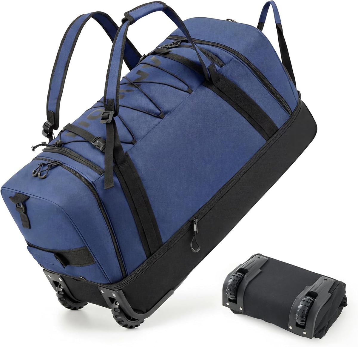 Collapsible & Expandable 100L-120L Large Rolling Duffle Bag - 30'' Waterproof Wheeled Luggage with No-Sag Heavyload Design, Lock & Soft Handle for Travel, Camping, Dorm, Moving (Red-2)