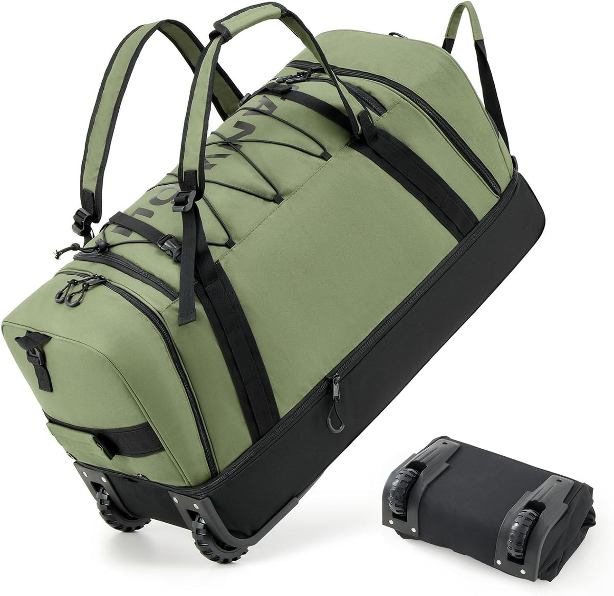Collapsible & Expandable 100L-120L Large Rolling Duffle Bag - 30'' Waterproof Wheeled Luggage with No-Sag Heavyload Design, Lock & Soft Handle for Travel, Camping, Dorm, Moving (Red-2)
