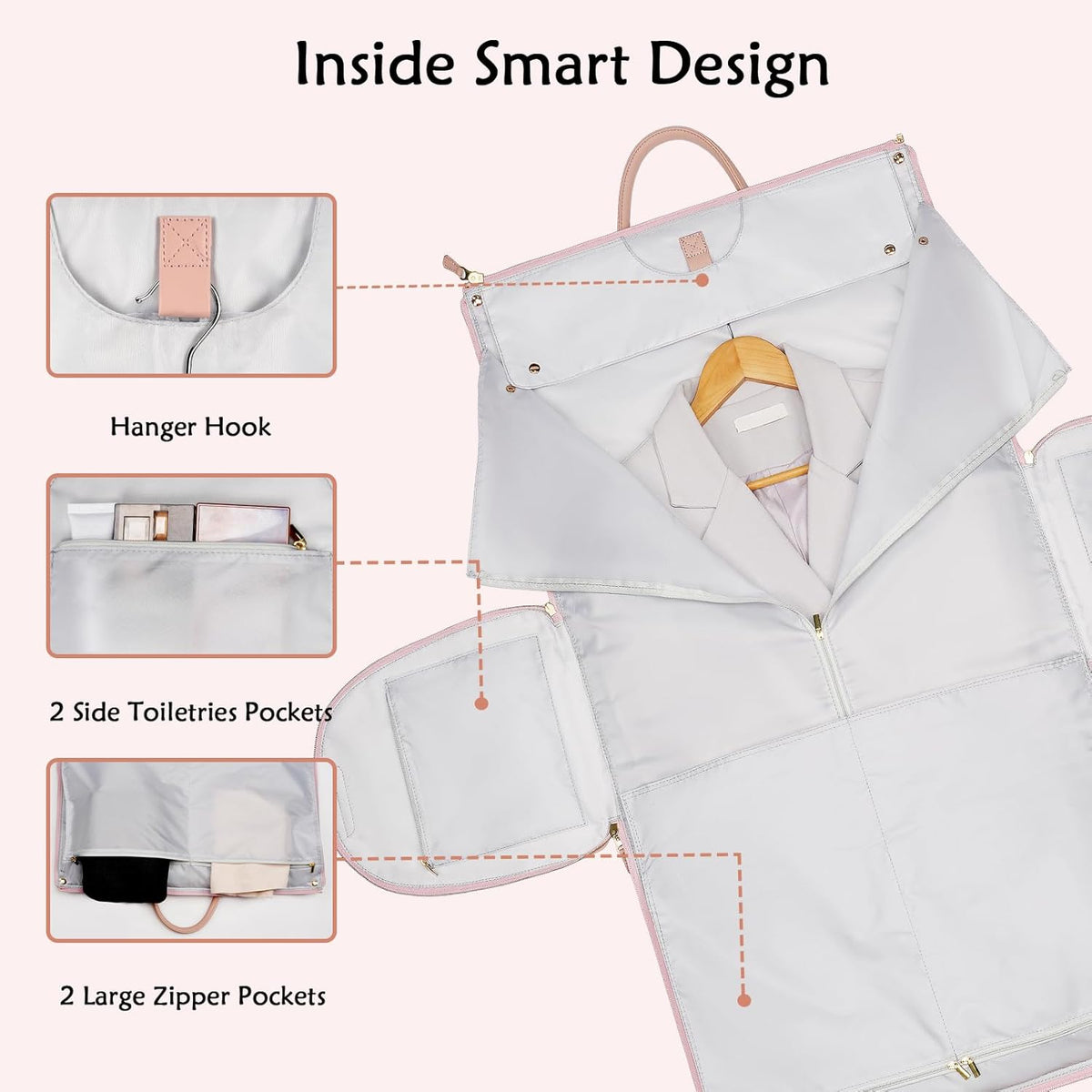 Rolling Garment Bags for Travel, Convertible Carry On PU Leather Travel Bag 2.0 Roller Edition, 3 in 1 Suit Garment Duffle Bag with Wheels and Shoe Pouch, Garment Duffle Bags for Travel