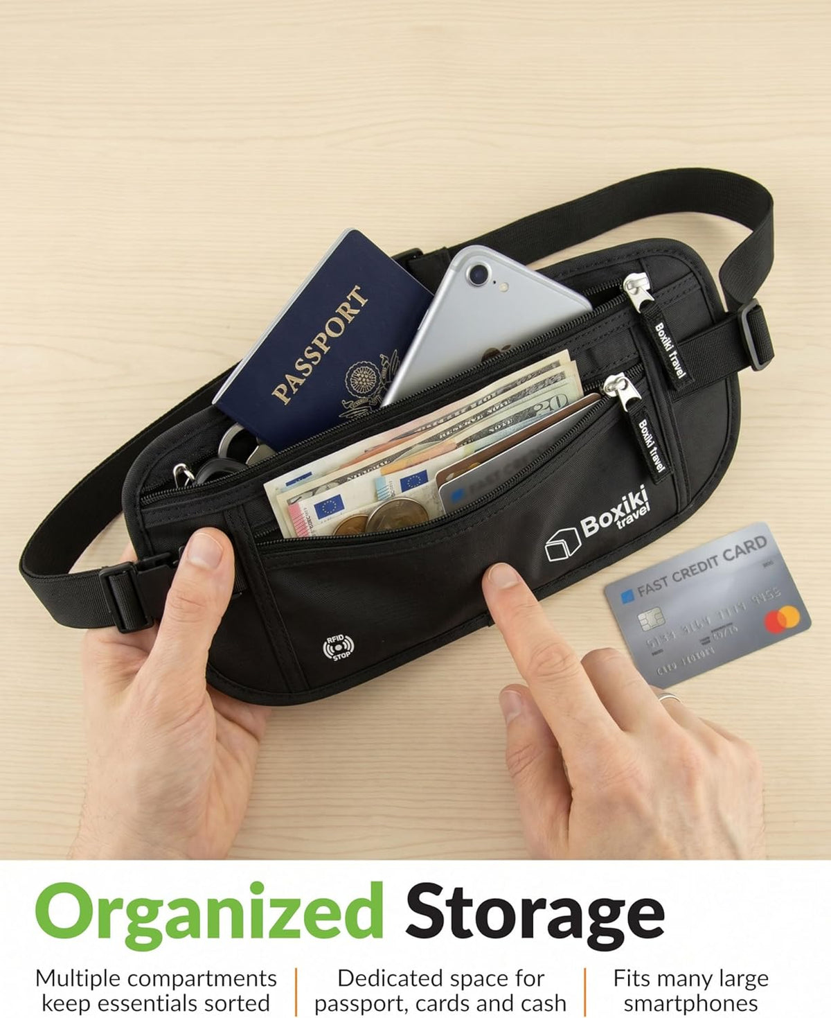 RFID Blocking Money Belt for Travel – Ultra Comfortable Hidden Travel Wallet, Lightweight & Water-Resistant with Adjustable Strap – Secure Cash & Passport Holder for International Trips & Theme Parks