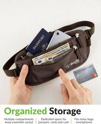 RFID Blocking Money Belt for Travel – Ultra Comfortable Hidden Travel Wallet, Lightweight & Water-Resistant with Adjustable Strap – Secure Cash & Passport Holder for International Trips & Theme Parks