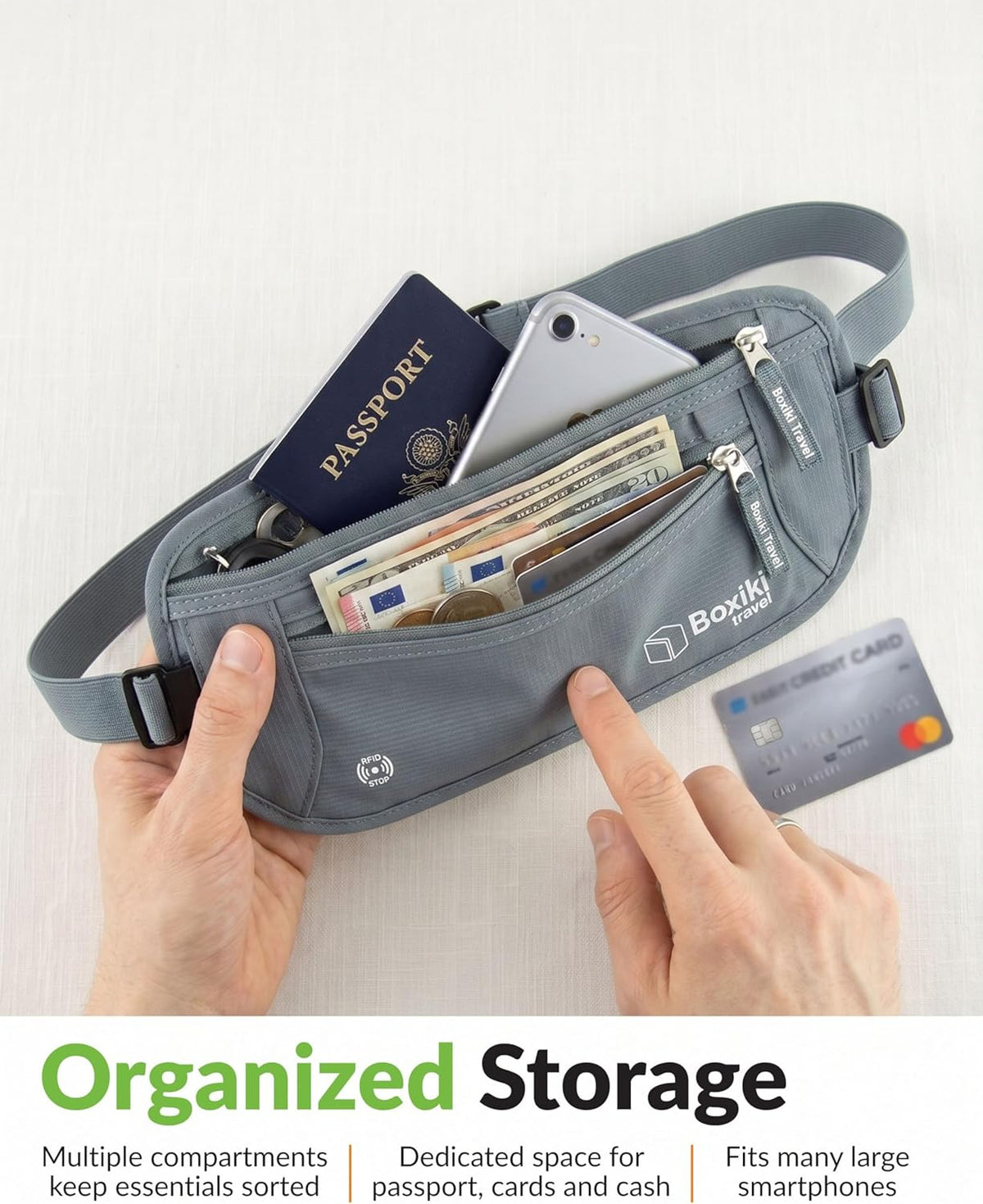 RFID Blocking Money Belt for Travel – Ultra Comfortable Hidden Travel Wallet, Lightweight & Water-Resistant with Adjustable Strap – Secure Cash & Passport Holder for International Trips & Theme Parks