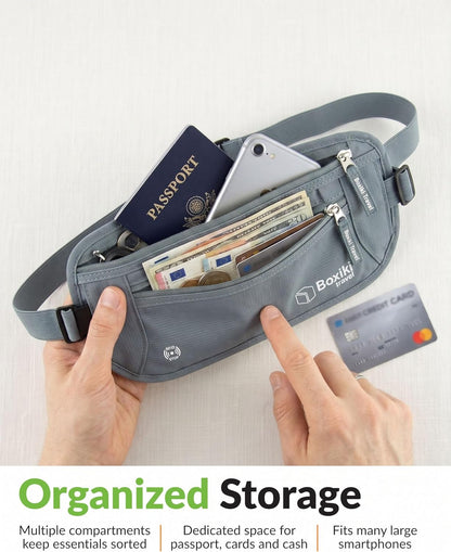 RFID Blocking Money Belt for Travel – Ultra Comfortable Hidden Travel Wallet, Lightweight & Water-Resistant with Adjustable Strap – Secure Cash & Passport Holder for International Trips & Theme Parks