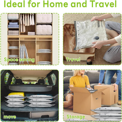 15 Pack Vacuum Bags for Travel with USB Pump,Cordless Travel Vacuum Bag Set for Luggage and Suitcase,Portable Space Saver Storage Seal Packing Bags for Clothing