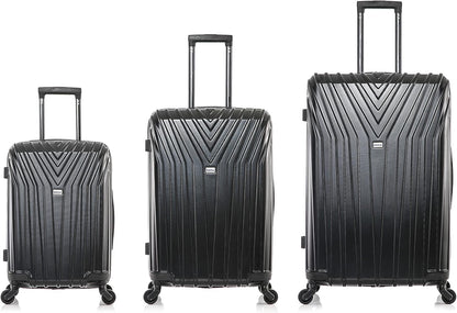 VASTY Luggage with Spinner Wheels | Durable Lightweight Hardshell Suitcase, Travel Bag with Handle and Trolley, 20-Inch Carry On Small Luggage | Black