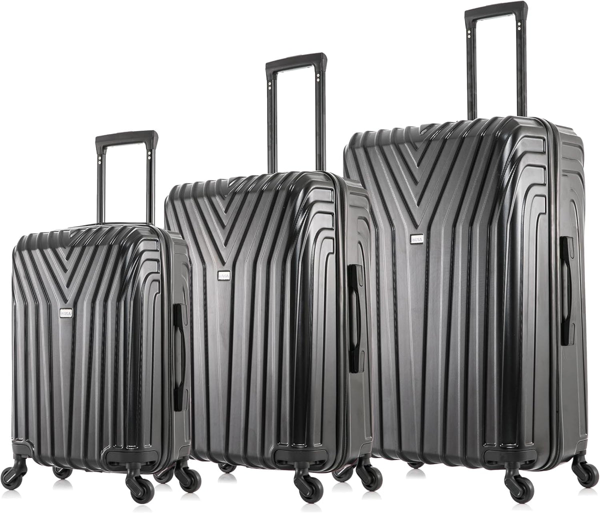 VASTY Luggage with Spinner Wheels | Durable Lightweight Hardshell Suitcase, Travel Bag with Handle and Trolley, 20-Inch Carry On Small Luggage | Black
