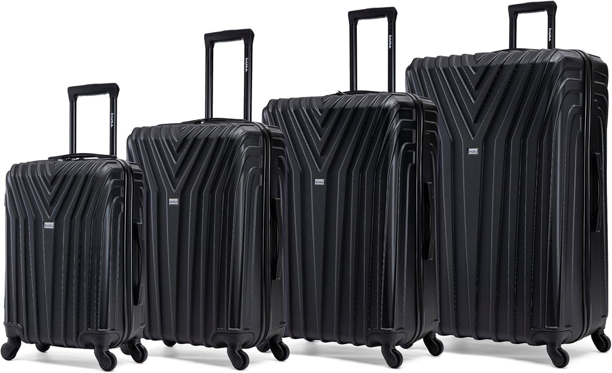 VASTY Luggage with Spinner Wheels | Durable Lightweight Hardshell Suitcase, Travel Bag with Handle and Trolley, 20-Inch Carry On Small Luggage | Black