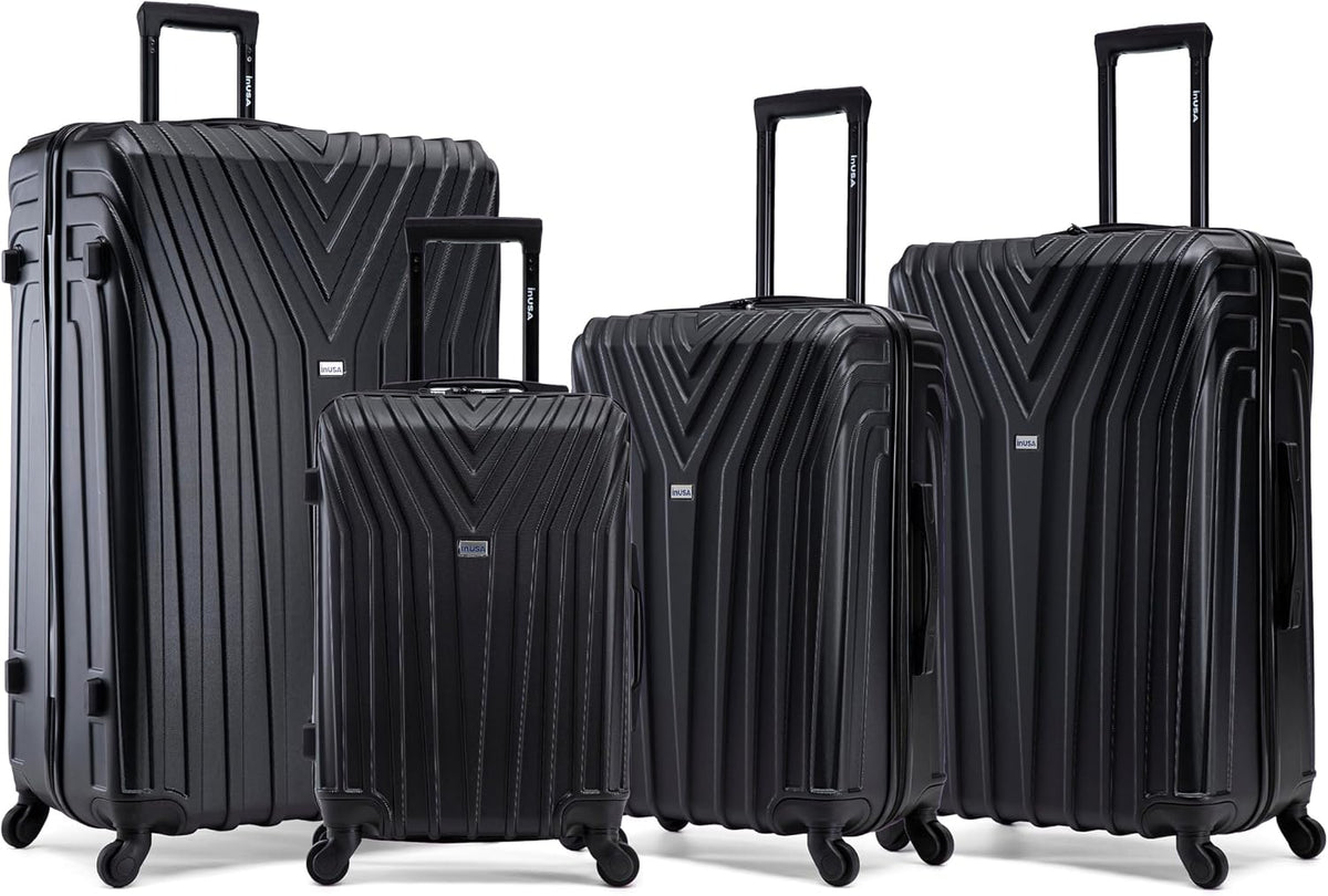 VASTY Luggage with Spinner Wheels | Durable Lightweight Hardshell Suitcase, Travel Bag with Handle and Trolley, 20-Inch Carry On Small Luggage | Black