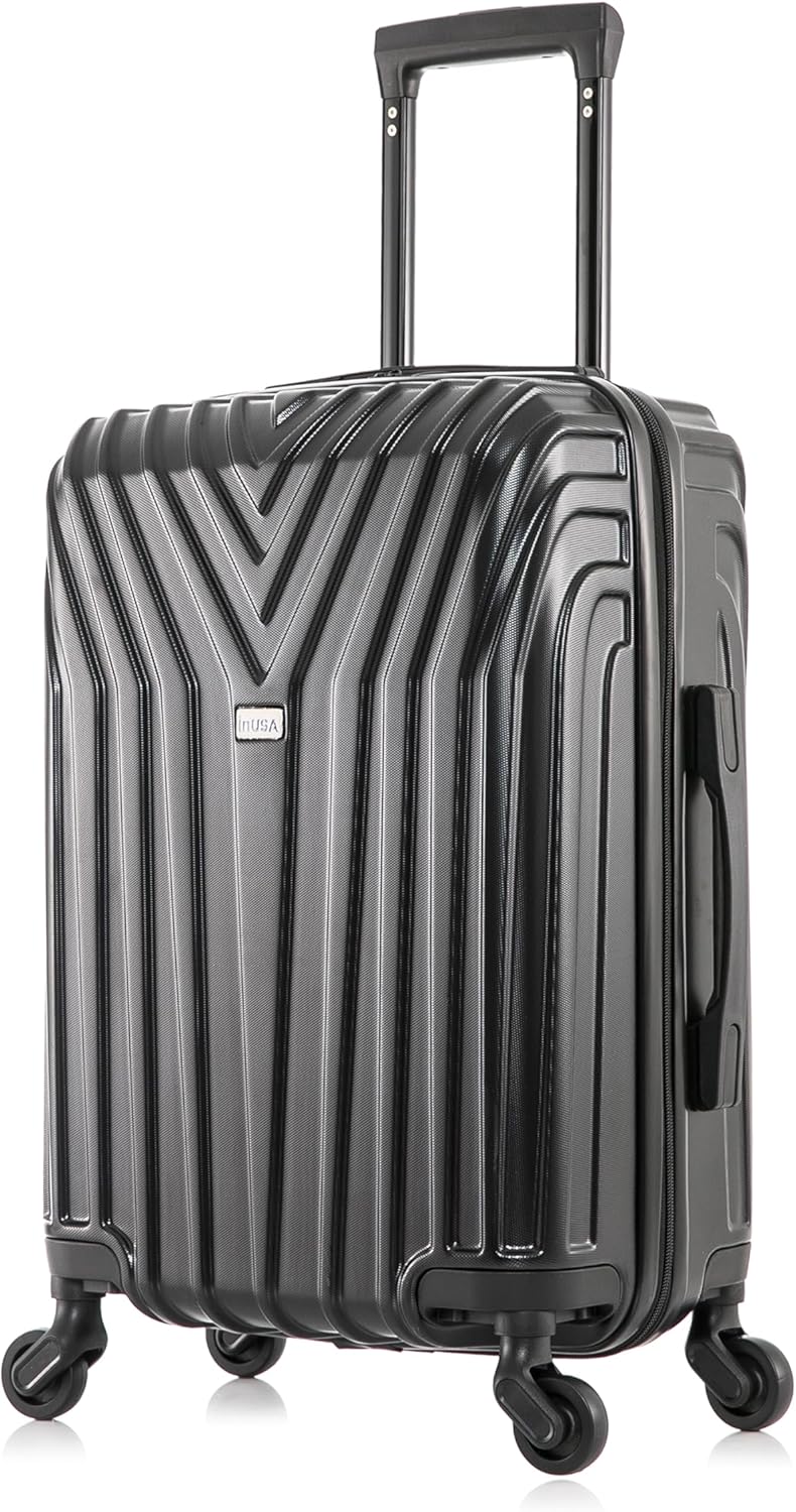 VASTY Luggage with Spinner Wheels | Durable Lightweight Hardshell Suitcase, Travel Bag with Handle and Trolley, 20-Inch Carry On Small Luggage | Black
