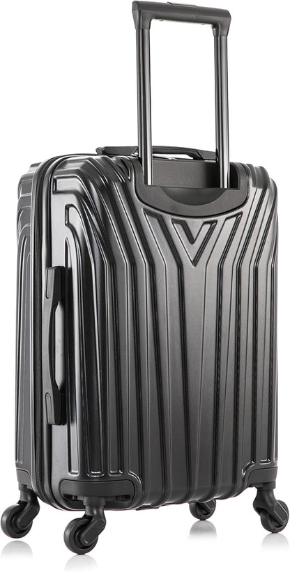 VASTY Luggage with Spinner Wheels | Durable Lightweight Hardshell Suitcase, Travel Bag with Handle and Trolley, 20-Inch Carry On Small Luggage | Black