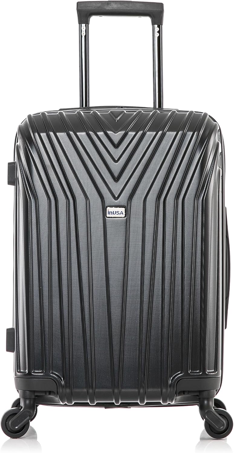 VASTY Luggage with Spinner Wheels | Durable Lightweight Hardshell Suitcase, Travel Bag with Handle and Trolley, 20-Inch Carry On Small Luggage | Black