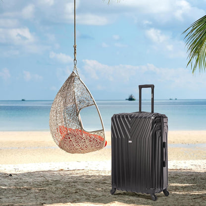 VASTY Luggage with Spinner Wheels | Durable Lightweight Hardshell Suitcase, Travel Bag with Handle and Trolley, 20-Inch Carry On Small Luggage | Black