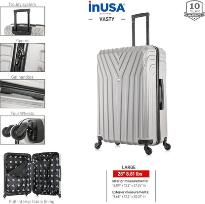 VASTY Luggage with Spinner Wheels | Durable Lightweight Hardshell Suitcase, Travel Bag with Handle and Trolley, 20-Inch Carry On Small Luggage | Black