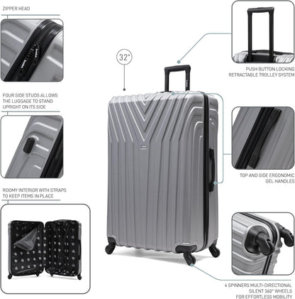 VASTY Luggage with Spinner Wheels | Durable Lightweight Hardshell Suitcase, Travel Bag with Handle and Trolley, 20-Inch Carry On Small Luggage | Black