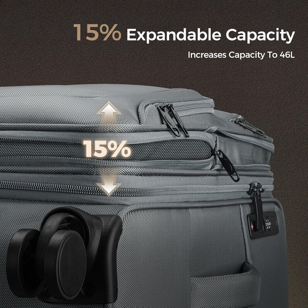 Softside Top Opening Carry On Luggage 22x14x9 Airline Approved, 20 Inch USB Port Suitcases with Spinner Wheels, Expandable luggage with TSA Lock for Women Men (Blue, 20 Inch)