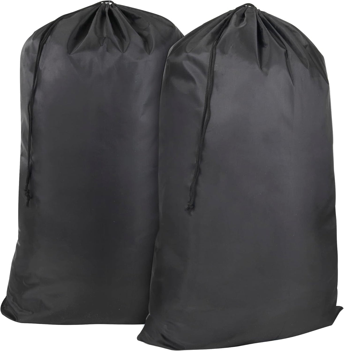 Washable Drawstring Laundry Bags 2 Pack Extra Large Heavy Duty College Dorm Dirty Laundry Clothes Travel Bag and Gym Clothes Bag for Guys and Girls (Black "Laundry")